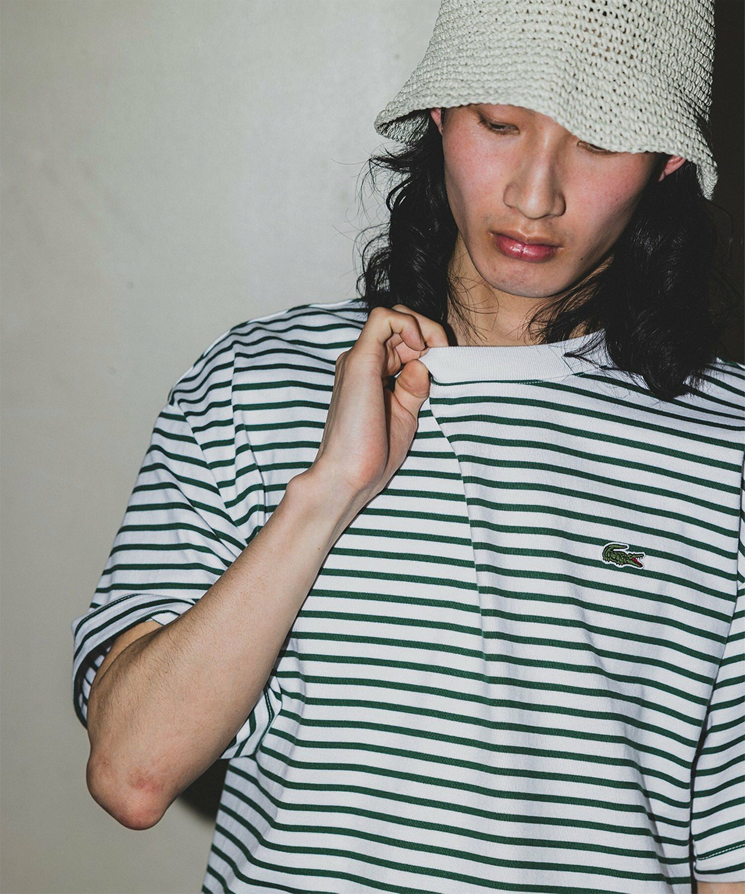 LACOSTE for BEAMS / 別注 細ピッチ ボーダー Tシャツ 24SS